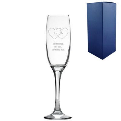  - Personalised Engraved Valentine's Day Champagne Flute Gift Boxed