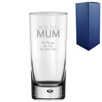 - Personalised Engraved Mother's Day Bubble Hiball Glass