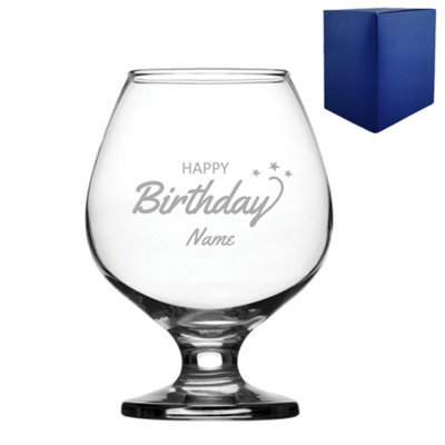  - Personalised Engraved Happy Birthday Bistro Brandy Gift Boxed