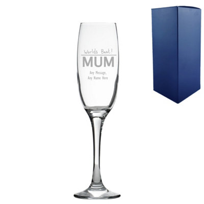  - Personalised Engraved Mother's Day Champagne Flute Gift Boxed