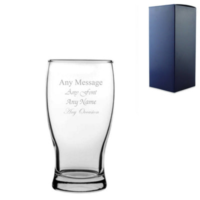  - Engraved 580Ml Tulip Pint Pint Glass Gift Box