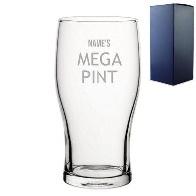  - Personalised Engraved Mega Pint Glass Novelty Tulip Modern Design