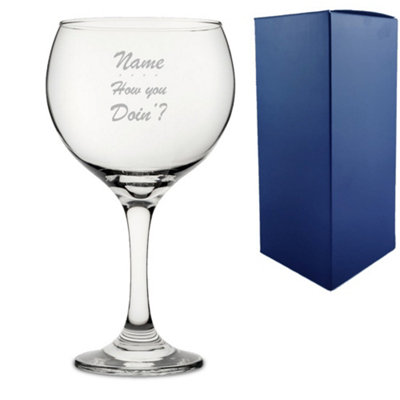  - Personalised Funny How You Doin' Novelty Gin Balloon Glass With Gift Box