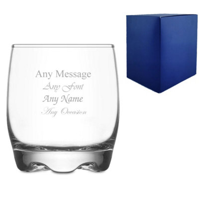  - Personalised Engraved Adora Glass Whisky With Gift Box 290Ml