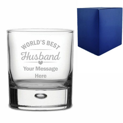  - Personalised Engraved World's Best Husband Design Whisky Tumbler