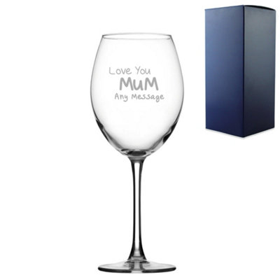  - Engraved With Love You Mum Design 9Oz Wine Glass