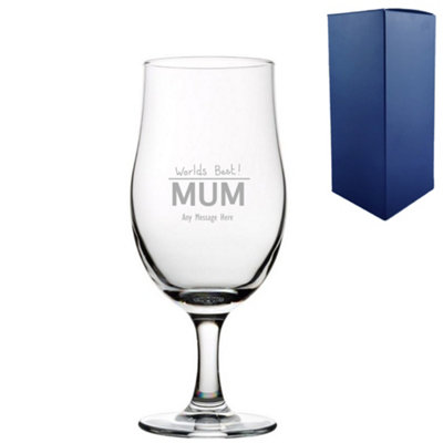  - Personalised Engraved Mother's Day Draft Stemmed Pint Glass Gift Boxed