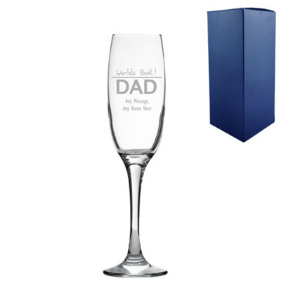  - Personalised Engraved Father's Day Champagne Flute Gift Boxed