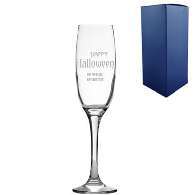 - Personalised Engraved Happy Halloween Champagne Flute Gift Boxed