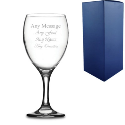  - Personalised Engraved 12Oz Imperial Wine Glass Gift Boxed