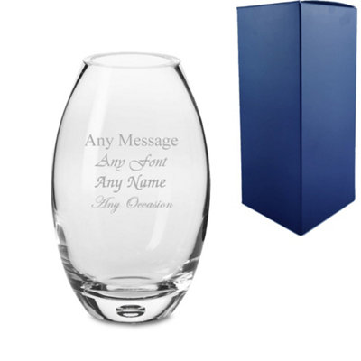 - Personalised Engraved 15Cm Handmade Barrel Bubble Base Vase