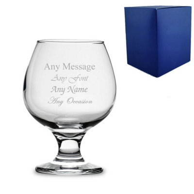  - Personalised Engraved 390Ml Brandy Cognac Snifter Glass With Gift Box