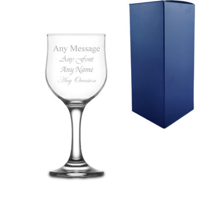  - Personalised Engraved 240Ml Nevakar Wine Glass Gift Boxed