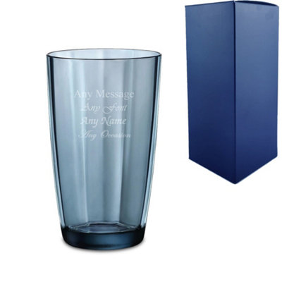 - Personalised Engraved 470Ml Blue Pulsar Hiball Glass Gift Box