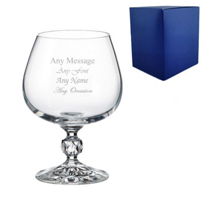  - Personalised Engraved 250Ml Claudia Crystalite Brandy Glass Gift Box