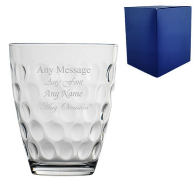  - Personalised Engraved 390Ml Dimpled Dots Tumbler Gift Box