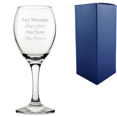  - Personalised Engraved 11Oz 325Ml Pure Wine Glass Any Occasion Message
