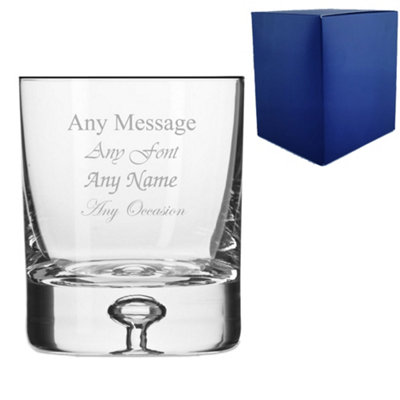  - Personalised Engraved 280Ml Handmade Bubble Base Whisky Tumbler Gift Box