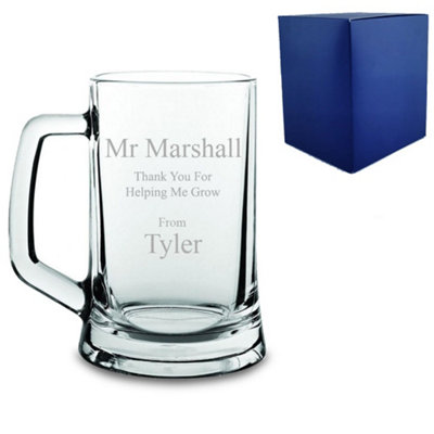  - Personalised Engraved Thank You For Helping Me Grow Design Tankard