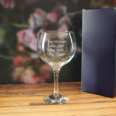  - Personalised Engraved 22.5Oz Gin Balloon Glass With Gift Box