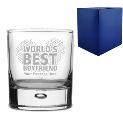  - Personalised Engraved World's Best Boyfriend Design Whisky Tumbler