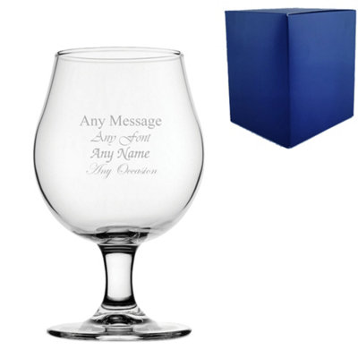  - Engraved 16.75Oz Draft Stemmed Pint Glass