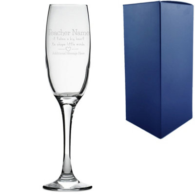  - Personalised Engraved Champagne Flute A Big Heart Shapes Little Minds Design