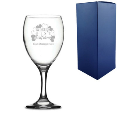  - Personalised Engraved World's Best Partner Design Wine Glass