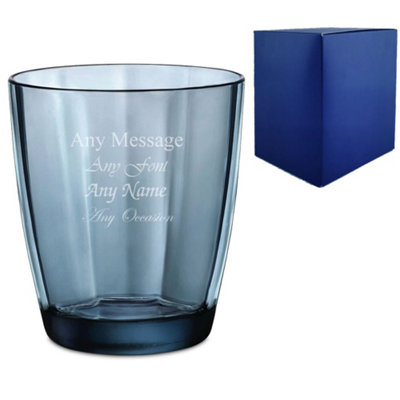  - Personalised Engraved 300Ml Blue Pulsar Whisky Glass Gift Box