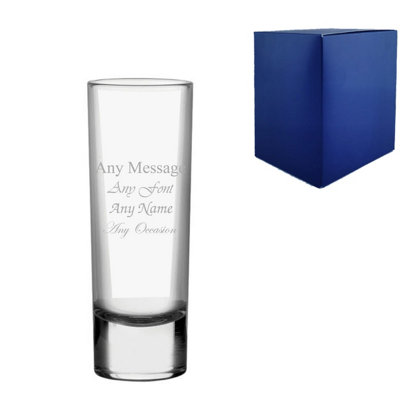  - Personalised Engraved Tall Vodka Shot Glass 2Oz 59Ml
