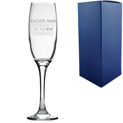  - Personalised Engraved Teacher School's Out For Summer Champagne Flute