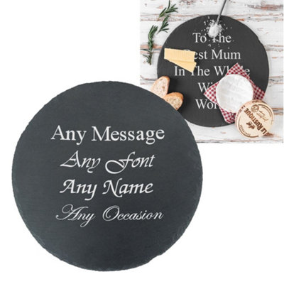  - Personalised Engraved Natural Slate Food And Drinks Serving Platter