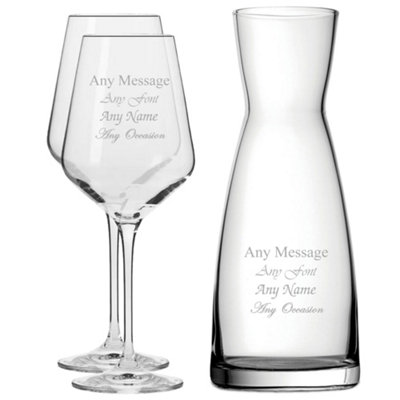  - Personalised Engraved Infinity Glass And Contemporary Carafe Set 390Ml
