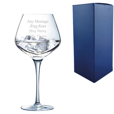  - Personalised Clear Sublym Crystal Gin Glass 600Ml Gift Boxed Engraved