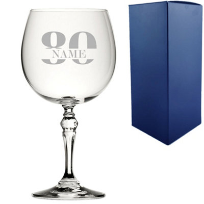  - Personalised Engraved Crystal Gin And Tonic Cocktail Glass Name 80 Design