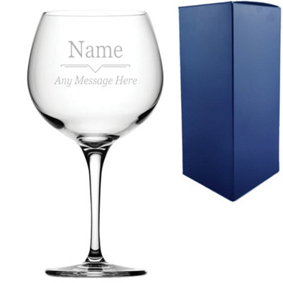  - Personalised Engraved Primeur Gin Balloon Glass Line Break Design
