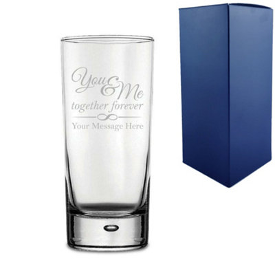  - Personalised Engraved You & Me Together Forever Design Cocktail Hiball Glass