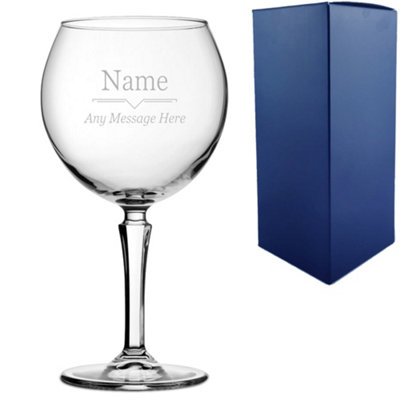  - Personalised Engraved Hudson Gin Balloon Glass Line Break Design