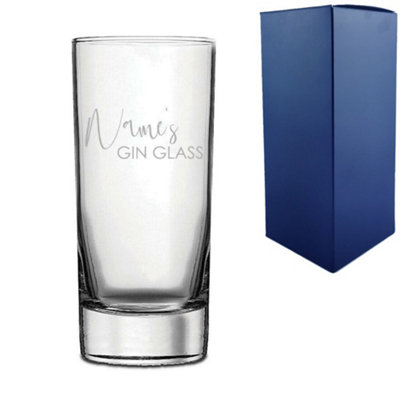  - Personalised Engraved Hiball With Name's Gin Design Glass 310Ml