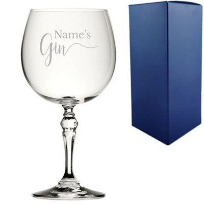  - Personalised Engraved Gin Design Crystal Cocktail Glass 625Ml