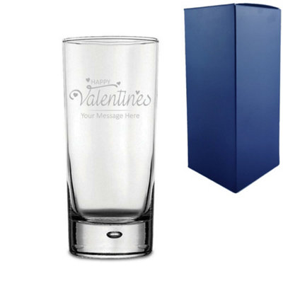  - Personalised Engraved Happy Valentine's Design Cocktail Hiball Glass