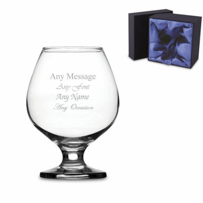  - Personalised Engraved Brandy Cognac Glass With Satin Lined Gift Box 400Ml