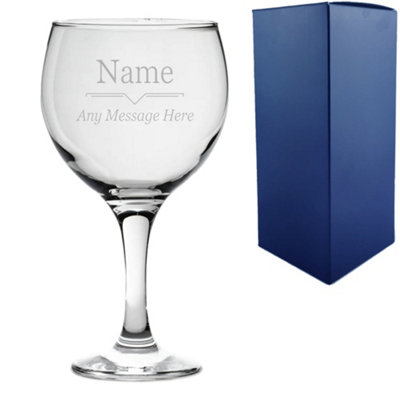  - Personalised Engraved Gin Balloon Glass Line Break Design