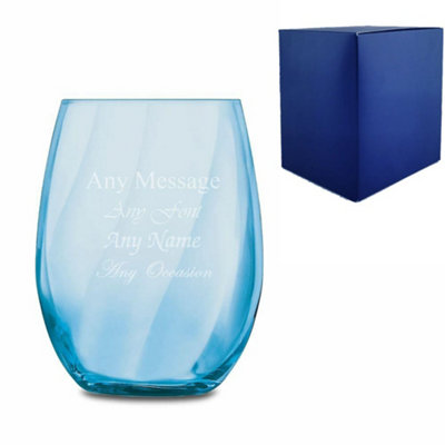  - Personalised Engraved Blue Arpege Tumbler Cocktail Glass