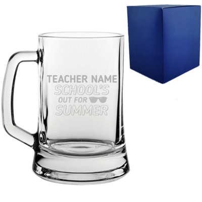  - Personalised Engraved Teacher School's Out For Summer Design Tankard