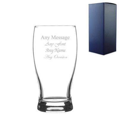  - Personalised Engraved 580Ml Classic Tulip Pint Pint Glass Gift Box