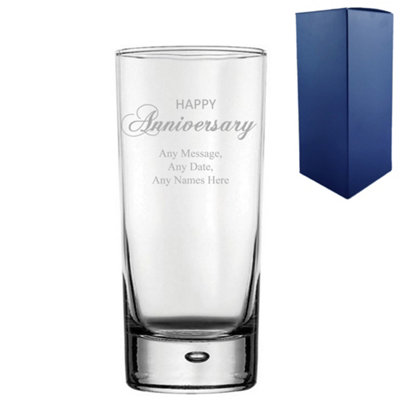  - Personalised Engraved Anniversary Bubble Hiball Glass