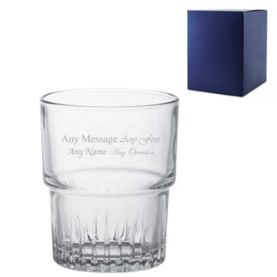  - Personalised Engraved 200Ml Crimped Stacking Tumbler Gift Box
