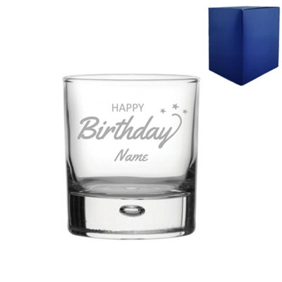  - Personalised Engraved Happy Birthday Bubble Whisky Gift Boxed