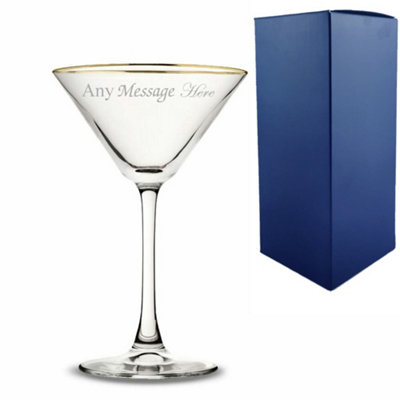  - Personalised Engraved Gold Rim Enoteca Martini Glass